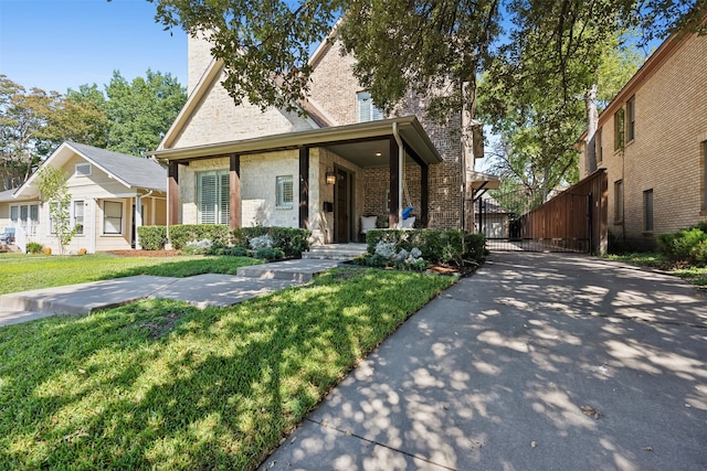 view of front of property featuring a front yard