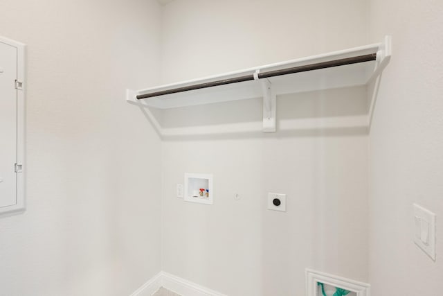 washroom featuring gas dryer hookup, washer hookup, and hookup for an electric dryer