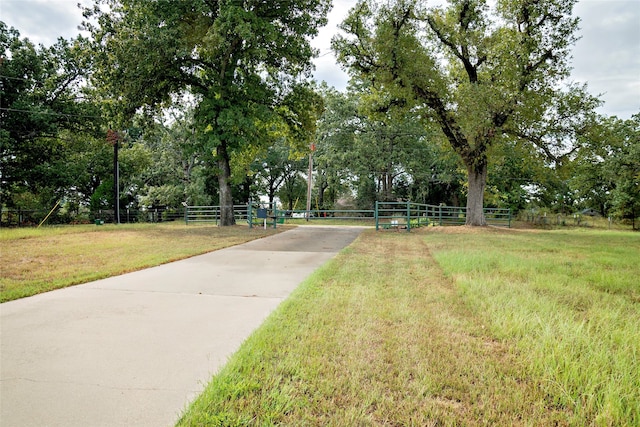 view of community featuring a lawn