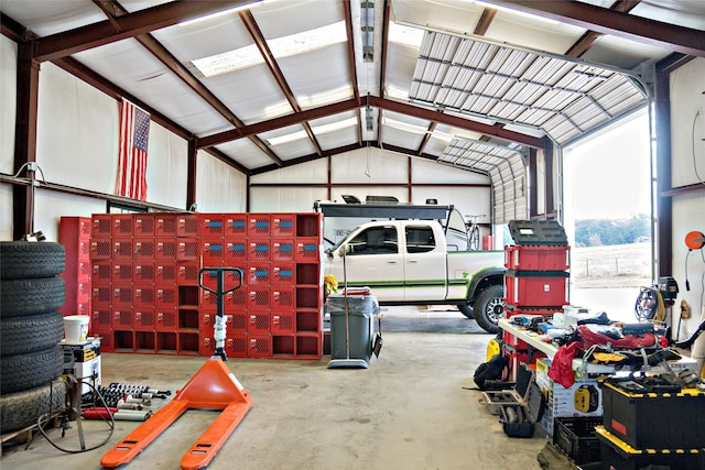 view of garage