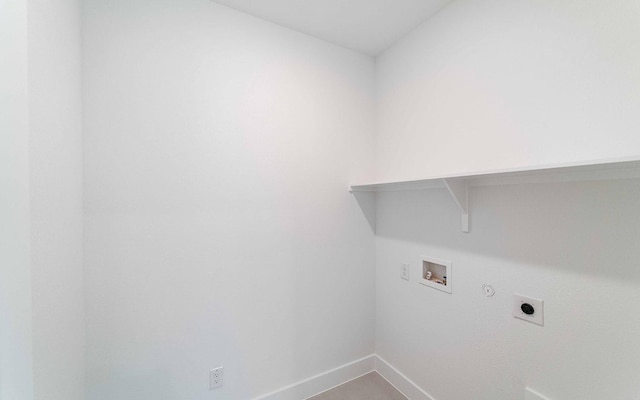 washroom with gas dryer hookup, washer hookup, and hookup for an electric dryer