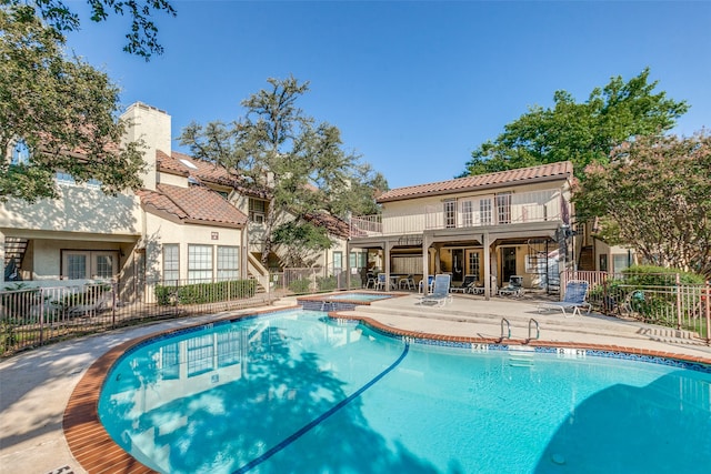 view of pool with a patio area