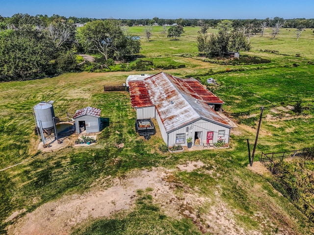 aerial view featuring a rural view