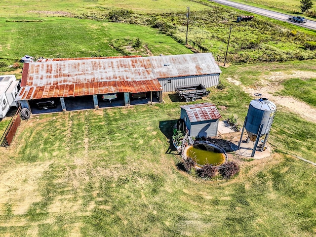 bird's eye view with a rural view