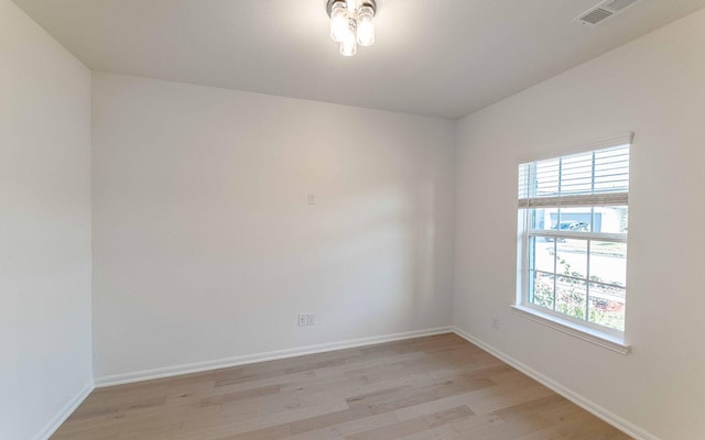 empty room featuring light wood-type flooring