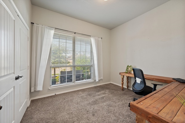 view of carpeted office