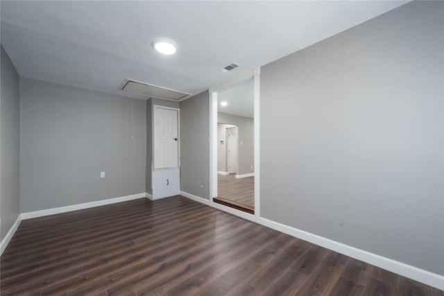 unfurnished bedroom featuring dark wood-type flooring