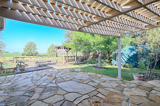 view of patio featuring a pergola