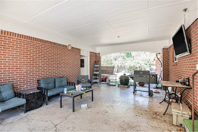 view of patio featuring an outdoor hangout area