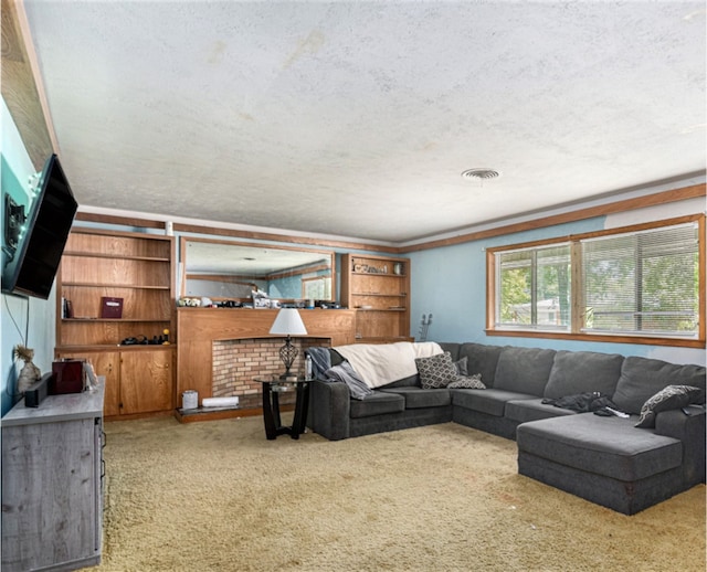 living room featuring carpet floors