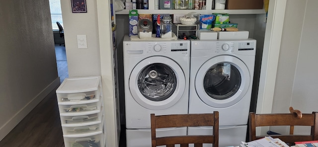 laundry area featuring washer and clothes dryer