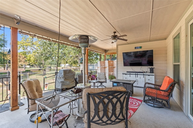 view of patio / terrace with ceiling fan