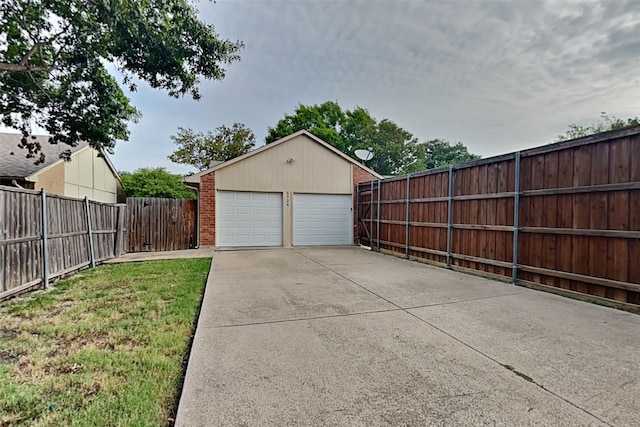 view of garage