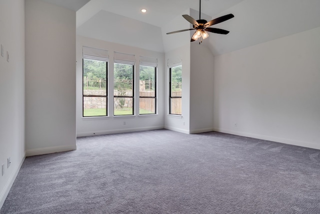 6709 Elderberry Way, Flower Mound, TX 76226 - carpeted empty room featuring a ceiling fan and high vaulted ceiling