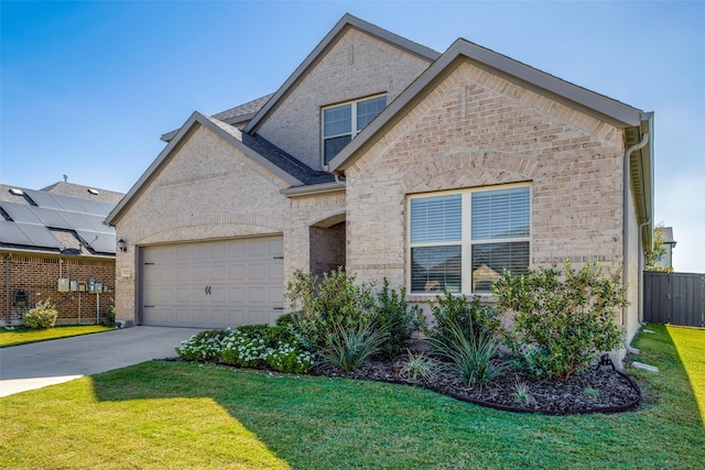 view of front of home with a front lawn