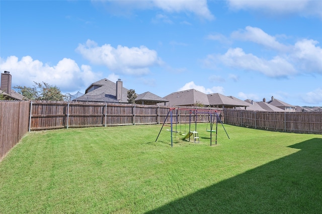 view of yard with a playground