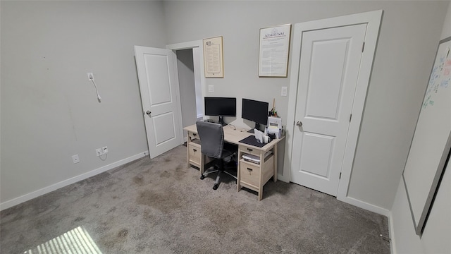 office featuring light carpet