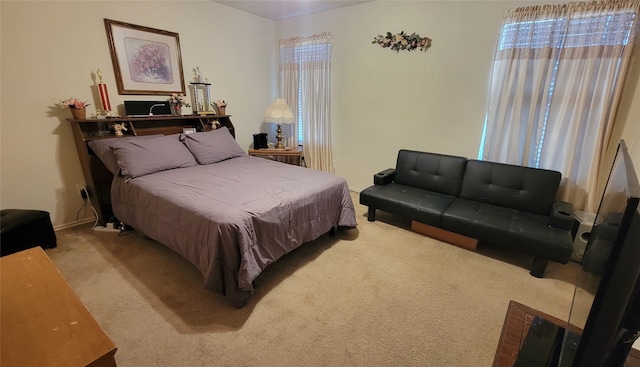 bedroom with carpet floors and multiple windows