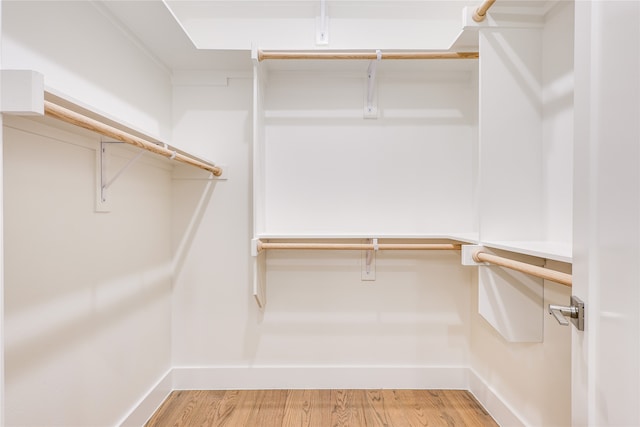 spacious closet with hardwood / wood-style flooring