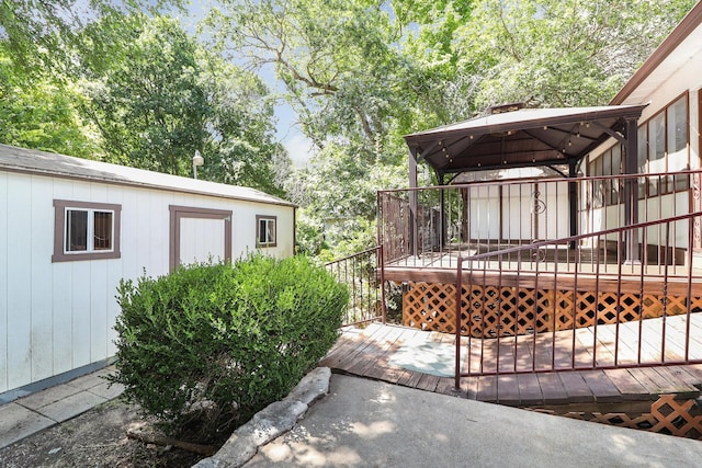 exterior space with a gazebo