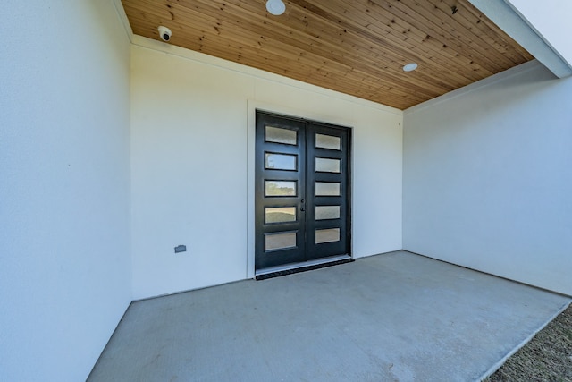 entrance to property with french doors