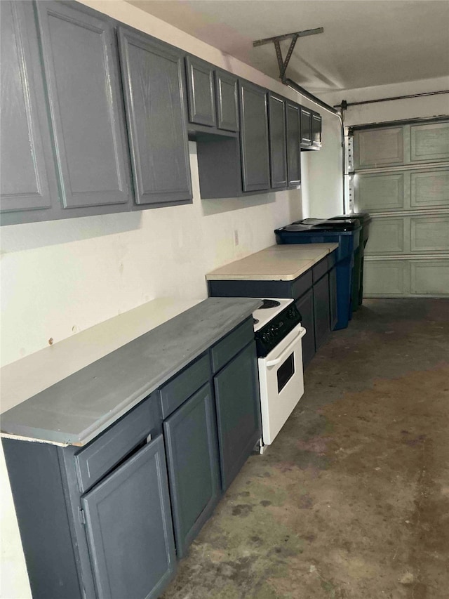 kitchen featuring gray cabinets