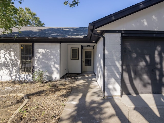 entrance to property with a garage