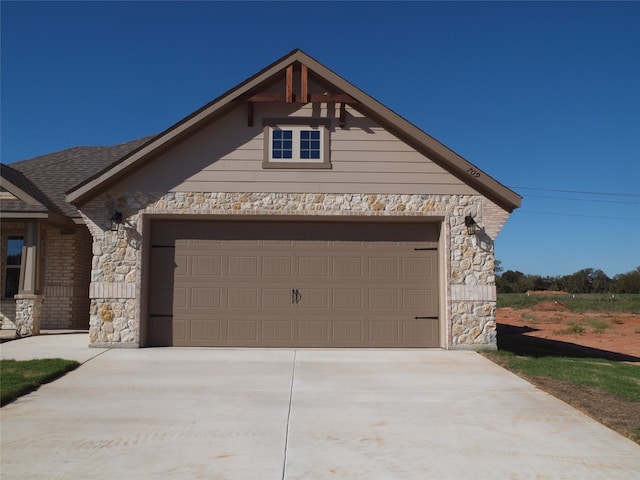 exterior space featuring a garage