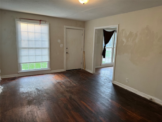 entryway with dark wood-type flooring and a wealth of natural light