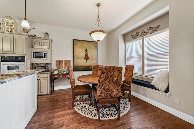 dining room featuring dark wood-type flooring