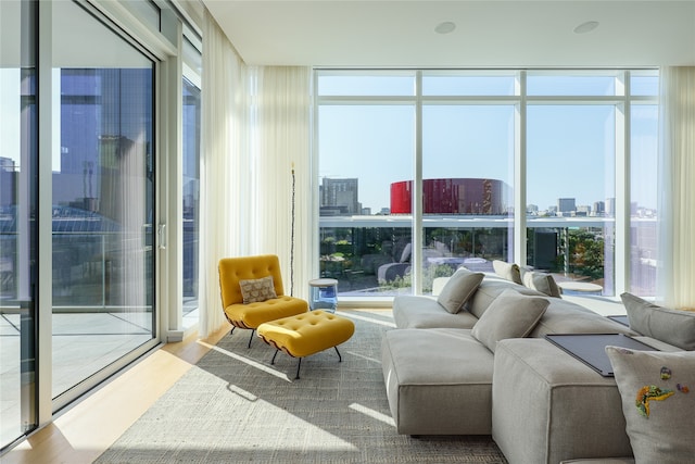 sunroom / solarium with a healthy amount of sunlight