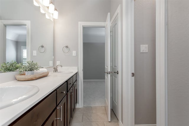 bathroom featuring vanity and tile patterned floors