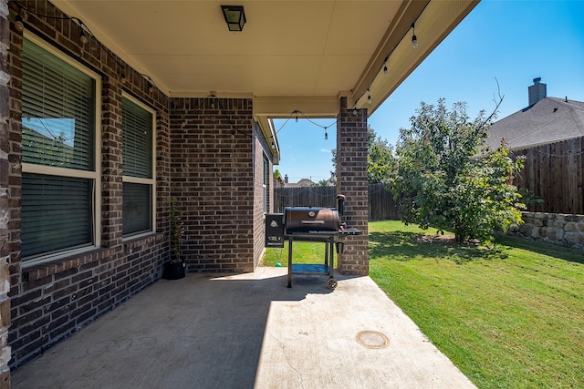 view of patio / terrace with area for grilling