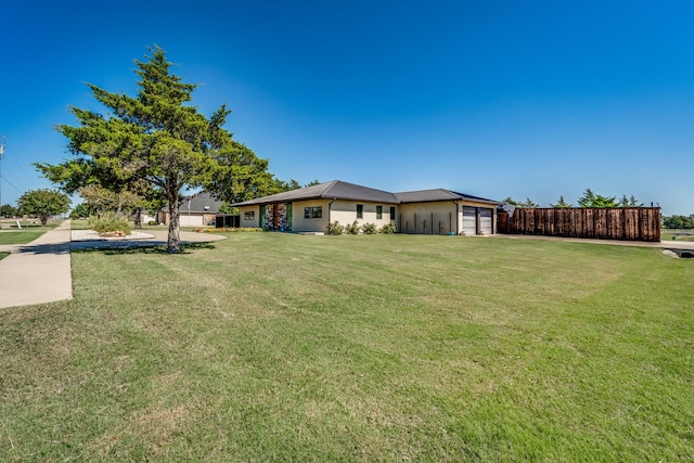 view of yard featuring a garage