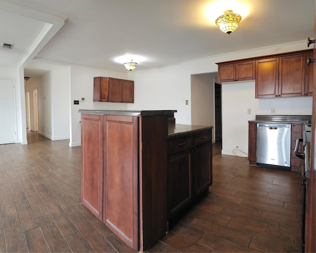 kitchen featuring dark hardwood / wood-style flooring, sink, and black appliances