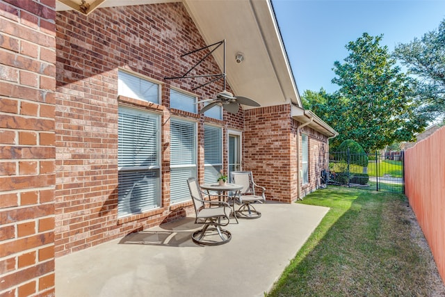 view of patio with ceiling fan