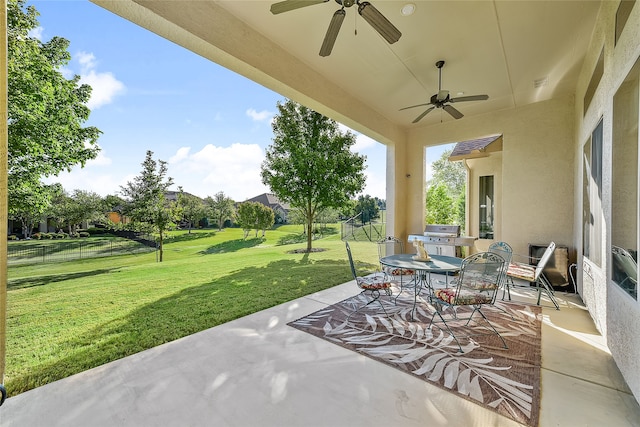 view of patio / terrace with ceiling fan