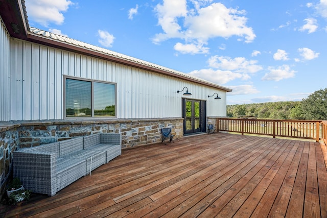 deck with an outdoor living space