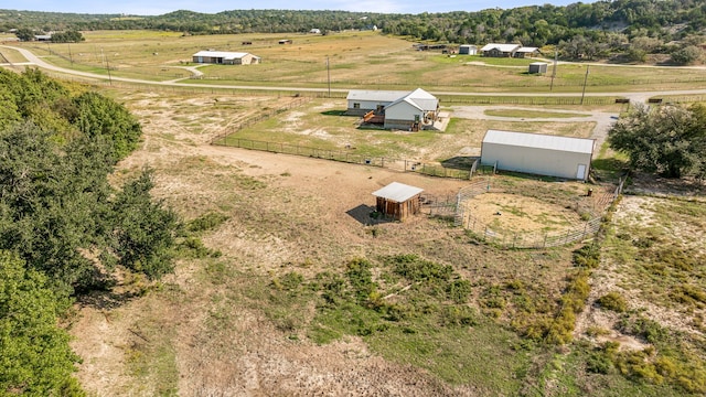 aerial view with a rural view