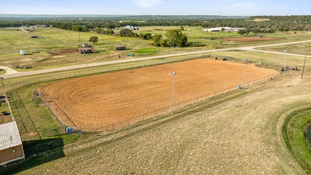 bird's eye view with a rural view