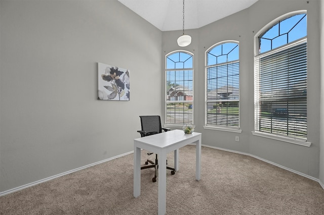 office area with light carpet