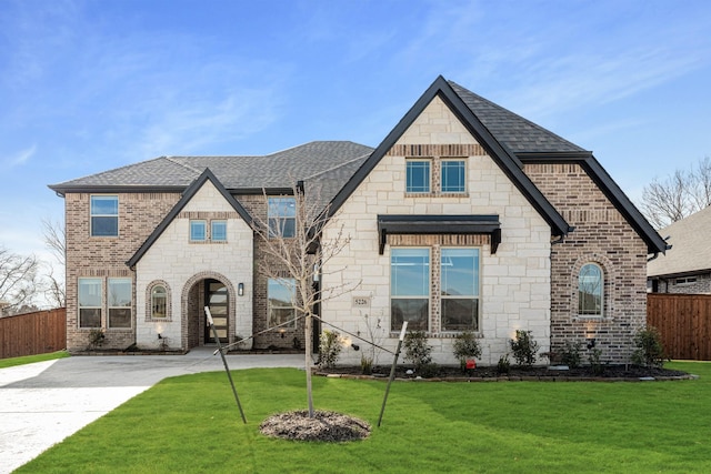 view of front of house with a front yard