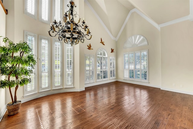 interior space featuring a wealth of natural light and hardwood / wood-style flooring