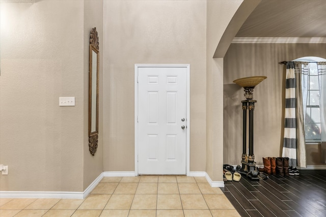 view of tiled entrance foyer