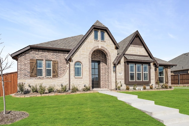 view of front facade featuring a front lawn