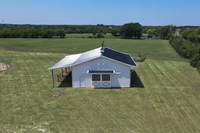 exterior space with a rural view