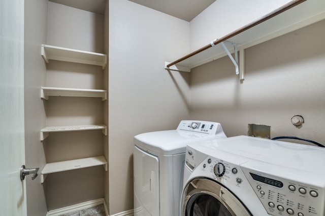 laundry area featuring independent washer and dryer