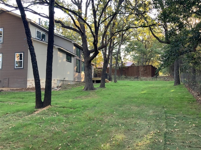 view of yard with fence