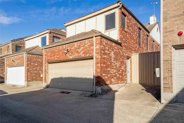 view of front of house with a garage