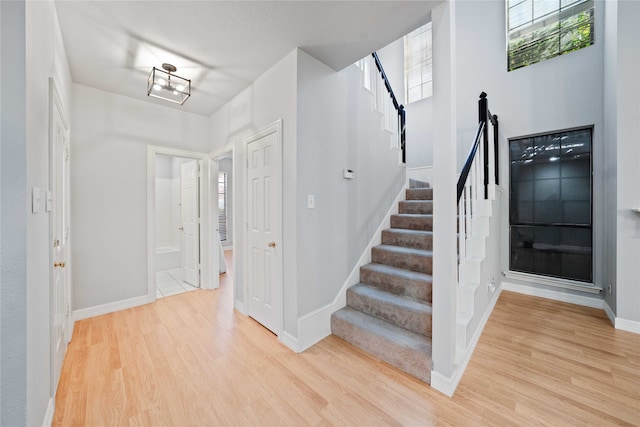 entryway with light wood-type flooring